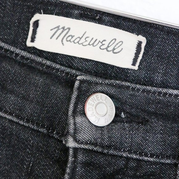 Madewell 10" High Rise Skinny Stretch Denim Jeans Knee Slit Charcoal Gray 26 - Picture 2 of 13